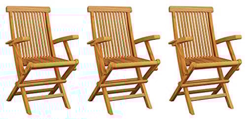 vidaXL 3X Teak Massiv Gartenstuhl Hochlehner Holzstuhl Gartenstühle Sessel Gartensessel Stuhl Stühle Gartenmöbel Balkonstuhl Terrasse