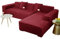 JHLD Sofabezug L Form, Stretch Sofabezug Samt L-förmiger Sofabezug Weiche Anti-rutsch Sofa Überwürfe Für Ecksofa-Weinrot-3 Sitzer+4 Sitzer