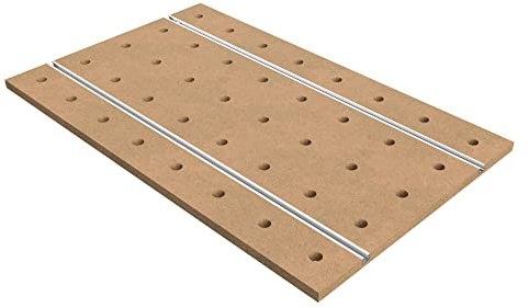 MFT Lochplatte MDF 19 mm – Werkbank Arbeitsplatte mit 100 mm Lochbild – CNC Aufspannplatte 20mm Loch für Multifunktionstisch & Werkstatt (T-Nut Profil, 80 x 50)