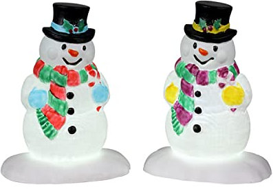 Lemax 24965 Christmas Village Accessory: Holly Hat Snowman (Set of 2)
