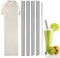 Pailles boba épaisses réutilisables [extra larges] Pailles en acier inoxydable pour boire des smoothies 12 mm avec pailles nettoyantes pour thé à bulles et boba, milkshakes