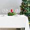 DWCN Weiß Tischdecke Weihnachten Leinenoptik Abwaschbar Tischwäsche Wasserabweisend Tischtuch für Esszimmer, Garten, Party, Hochzeiten oder Haushalt,160x320cm