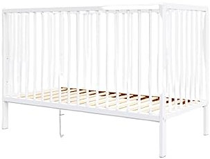 Happy Babies Bett mit Gitter, Schaumstoff, weiß, 4-teilig, 120 x 60 cm (weiß, ohne Matratze) Kinder-Bett für Mädchen & Jungen (Białe) - Laura (Białe)