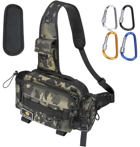 Adamyee Angeltasche Drado Sling Angeltasche, Wasserdicht und verschleißfest Angelrucksack für Angelzubehör