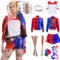 Raveparty Cosplay Kostüm, Halloween Karneval Kostüm Damen&Kinder, Mädchen Kostüm-Outfits mit Oberteile, Shorts, Kragen, Perücke, Strümpfe, Tattoo, Baseballschläger, für Cosplay (Damen, M)