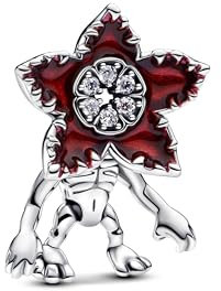 PANDORA Stranger Things Beweglicher Demogorgon Charm aus Sterling Silber mit Zirkonia, Kompatibel Moments Armbänder, 793562C01