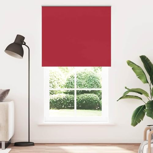 vidaXL Verdunkelungsrollo Rot 120x230cm Stoffbreite 116,6cm Polyester, Rollo, Klemmfix, Thermorollo, Verdunklungsrollo, Klemmrollo, Fensterrollo