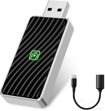 Rppiup Android Auto Wireless Adapter 2 in 1 Carplay Adapter für iPhone & Android, Stabiler Fast Mini Carplay Wireless Stick Plug & Play, für OEM CarPlay und Android Auto Autos