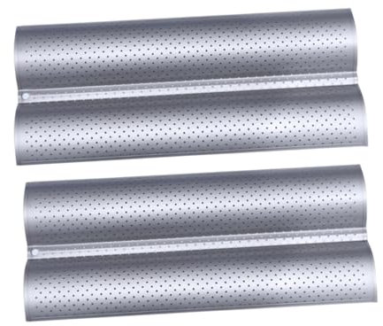 CIYODO 2Piezas Hornear Baguette Antiadherente de Ranuras Pan Pequeño Inoxidable de Limpiar y Usar Cocina