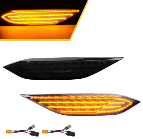 OZ-LAMPE Blinker Seitenblinker für Porsche 958 Cayenne 2011 2012 2013 2014, Blinker mit Canbus Fehlerfrei 2835 SMD, Schwarz, 2 Stück