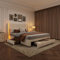 Mutuolux Lit Coffre 160x200 cm Capitonné avec Rangement,Double Adulte Lit avec Sommier à Lattes,Tête de avec Éclairage LED, Velours,Blanc