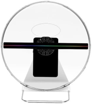 3D Holographic Fan LED Display Projector For Store Advertising, Mini Hologram 3D Sign With Bright Effect Vivid Visuals(30CM with cover)