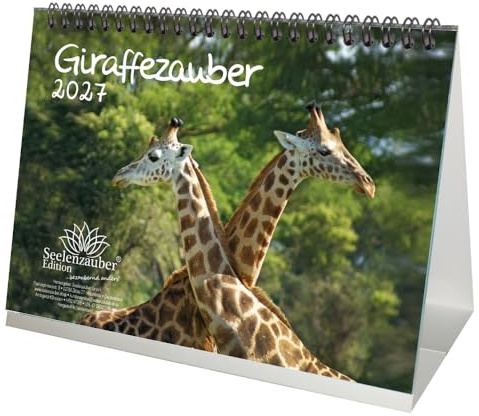 Giraffenzauber DIN A5 Tischkalender für 2027 Giraffen - Seelenzauber