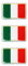 4R Quattroerre.it 491 3D Aufkleber Mini Flagge Italien Tris, Grün-weiß-rot