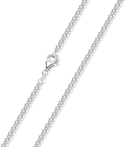 Materia Zwillings Ankerkette Silber 925 - Halskette Damen Herren 2,3mm Kette K31-80 cm
