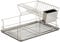 Relaxdays Escurreplatos con Escurridor Cubiertos y Bandeja, Fregadero, 1 Ud, Acero Inoxidable, 23,5x48x32 cm, Plateado