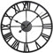Large Wall Clocks for Living Room ,Metal Wall Clock for Garden, Silent Non-Ticking Roman Numerals Wall Clock for Indoor & Outdoor, Vintage Look Clock for Bedroom, and Kitchen (Black, 78 CM (31))