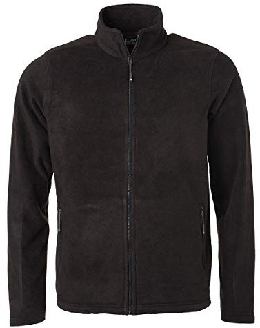 James & Nicholson Herren Fleece Jacke, Schwarz (Black), Large