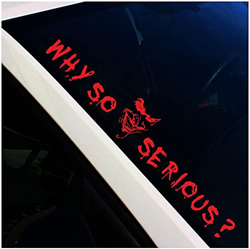 Finest Folia FS56 - Adesivo per parabrezza anteriore Why so Serious Joker (rosso carminio adesivo interno)