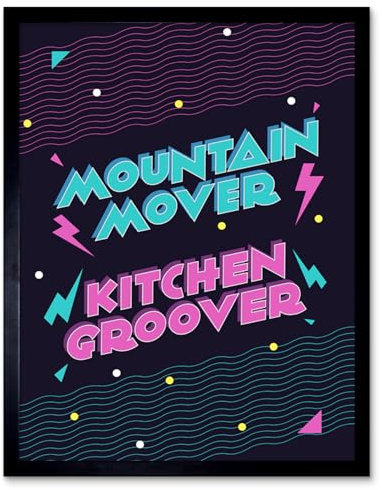 Wee Blue Coo Disco Kitchen Mountain Mover Art Print Framed Poster Wall Decor Kunstdruck Poster Wand-Dekor-12X16 Zoll