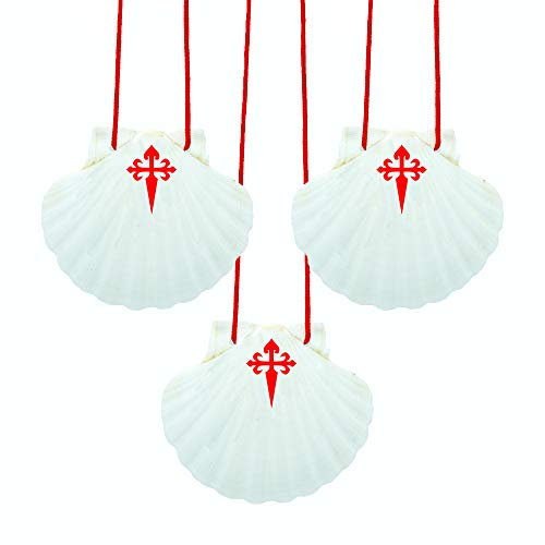Finoly Pack de 3 Unités Coquille Saint Jacques de Compostelle | Pèlerin de Saint-Jacques | Route Pèlerinage Saint Jacques de Compostelle | Chemin de Saint-Jacques | Saint Jacques de Compostelle