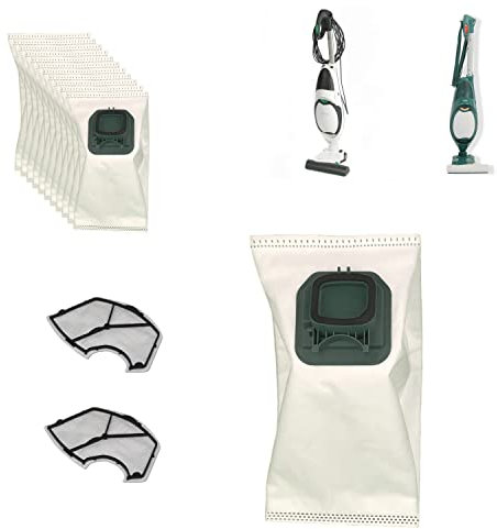 JaTop [12 Staubsaugerbeutel + 2 Motorschutzfilter - passend für Vorwerk Kobold 140 150 VK140 VK150 - Premium Motorschutzfilter schützt den Staubsaugermotor - Beste Qualität - Kein Original