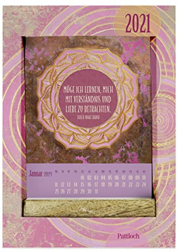 2021 Mehr Selbstliebe im Alltag: Kartenkalender - Kartenhalter aus echtem Holz
