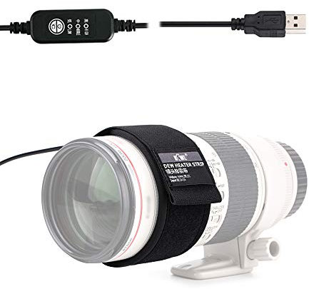 KIWIFOTOS Objektivheizung Abendtauentferner USB-Wärmerstreifen für Nikon Sony Olympus Sigma Fujifilm Objektivteleskope Kondensationsschutz 3.15 - 4.3