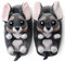 corimori – Chico der Chihuahua, Hunde Plüsch-Hausschuhe für Damen und Herren, EU Einheitsgröße 34 bis 44 (Grau)
