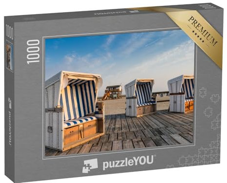 puzzleYOU: Puzzle 1000 Teile „Strandkörbe am Strand von St. Peter-Ording, Schleswig-Holstein“ – aus der Puzzle-Kollektion Nordsee