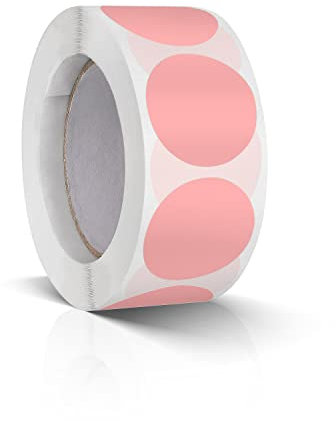 500 Stk Runde Aufkleber Stickers 25mm Farbkodierung Etiketten Rolle Kleine Klebepunkte Rosa