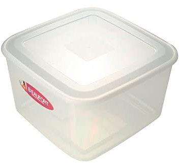 (Set of 6) - 13L Litre Clear Square Large Food Storage Container Plastic Cake Box Lunch box Stackable Nestable with Airtight Lids Great For Cereal Flour Baking Supplies Kitchen Pantry Storage keeper