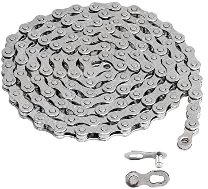 Hycline Fahrradkette 6/7/8-fach, Fahrrad kette 1/2 x 3/32 Zoll, Spezialstahl Bike Chain für BMX Kettenschloss Road Mountain Bike Rennrad Sport fahrrad, 116 Glieder, Silber