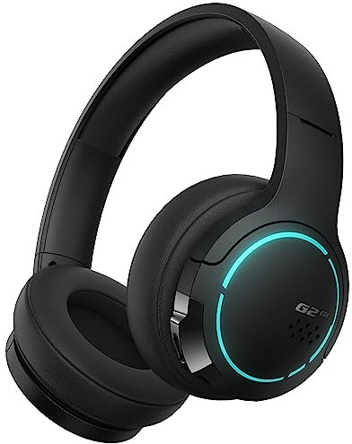 Edifier Hecate G2BT Spiele-Kopfhörer, Dual Noise-Cancelling Mic, RGB-Beleuchtung Bluetooth Over Ear Kopfhörer leichtes Weiche Ohrpolster Kräftiger Bass für Smartphone/Tablet/Laptop/Switch (Schwarz)