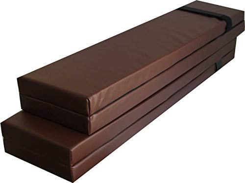 kissenfabrik-juwan Bierbankauflage Bankauflage Festzeltgarnitur Kunstleder 220 x 25 x 5 cm klappbar, für Innen und Außen im 2er-Set (braun)