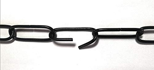 Solenzo - Kette aus Stahl, nicht verschweißt, Schwarz für Hängeleuchte, Beleuchtung, Vintage-Deko (10 m)