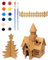 QLEUIFT Papphaus für Kinder, Spielhaus zum Ausmalen aus Pappe - Modellzubehör zum Thema Weihnachten, Knackiges KT-Board, DIY-Kits, Kunstmaterialien, Kommt mit Pinseln und Farben