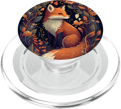 Nette Fuchs Bunte Illustration Herbst Blätter PopSockets PopGrip für MagSafe