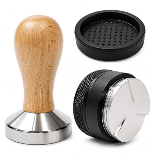 VVPENA Tamper 51mm Leveler 51mm, Espresso Distributor mit Silikonmatte für Siebträger Kaffeemaschinen