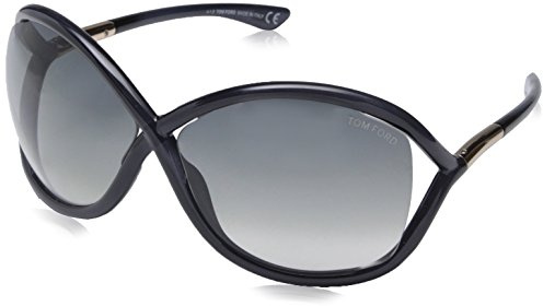 Tom Ford Whitney Sonnenbrille FT0009 Schwarz Transparent Klassisch Polarisiert Vollrand (Full Frame) Grau Gradient Kunststoff Erwachsene Unisex-Erwachsene Weiblich