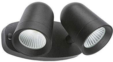 Knightsbridge 230V IP65 18W LED Twin Ohne PIR Schwarz