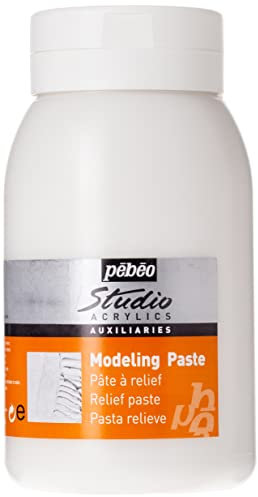 Pébéo 524160 Pâte à relief 1 Pot de 1 L,Blanc