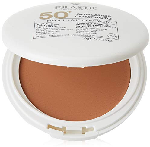 Rilastil Sunlaude - Maquillaje Compacto con Protección Solar SPF 50+, Tono Medium - 10 g