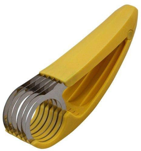 Banana Slicer Stainless Steel Slicer Fruit Peeler Pepperoni Slicer Handheld Durable Kitchen Tool for Bananas Vegetable Cucumber Hotdog Fruit by HOMEELABADOR