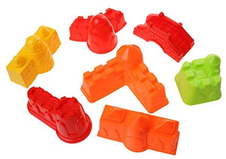 Sharplace 7x Sandspielzeug Set Strandspielzeug für Kinder, Sandbox Toys Sandburg-Baukasten, Knete Zubehör Knetwerkzeug, Sand Toys Set Burg-Sandformen Strand Sandspielzeug für Kinder Jungen und Mädchen