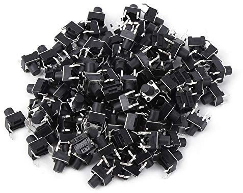 100 Stück Tact Switch, Micro Panel Pcb Momentary, 6 x 6 x 7 mm, Tactile Push Button Switch, Mini Micro Tact Switch Zubehör für Leiterplatte