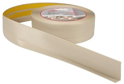 ProfiPVC Weichsockelleiste - Abschlussleiste aus PVC 50x20mm 20 Meter, selbstklebende Bodenleiste, flexible Knickleiste, auch für Küche und Badezimmer, Premium Weich Sockelleiste, Beige