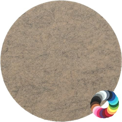 Rundes Platzset Filzuntersetzer in 35cm, Natur meliert (HF043) für Gläser, Essen, Tischdeko