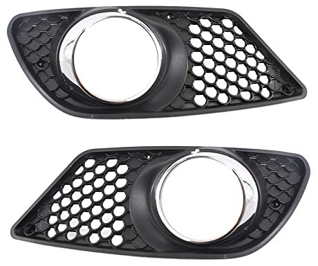 Griglie fendinebbia, Riloer 2 pezzi copri inserto fendinebbia anteriore per M-ercedes B-enz Classe C W204 2008-2010, griglie fendinebbia paraurti anteriore, nero