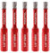 FOCSTOL Dry Diamond Drill Bits Set - 5pcs 6mm Diamond Hole Saw Kit with Triangle Shank for Porcelain Tile Ceramic Granite Marble Quartz